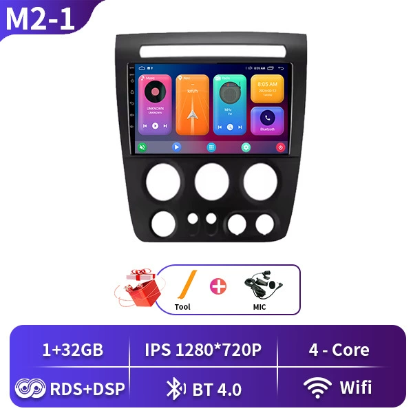 Suitable for 05-10 Hummer H3 Car Android large-screen central control Bluetooth navigator Carplay