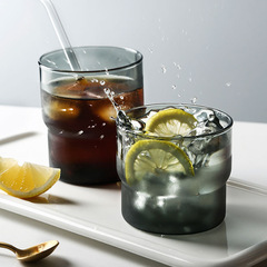 卸売スタッキングカップ高ホウケイ酸ガラスカップ家庭用ジュースドリンクカップオフィスコーヒーカップガラス水カップ耐熱