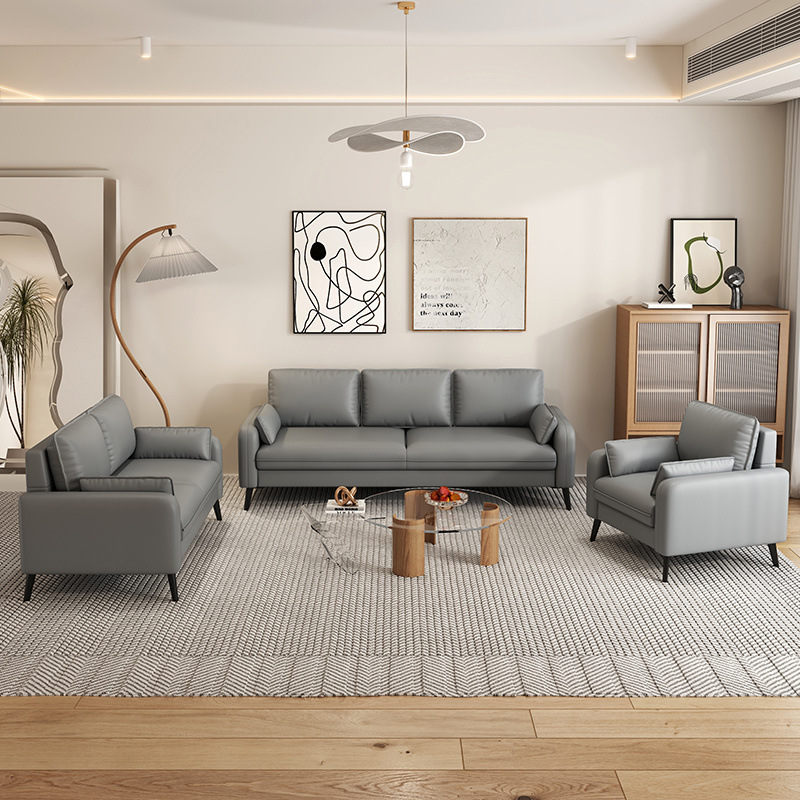 Arena de oficina moderna simple recepción de invitados de tres personas pequeña casa de alquiler sala de estar de negocios gato raspar la piel combinación