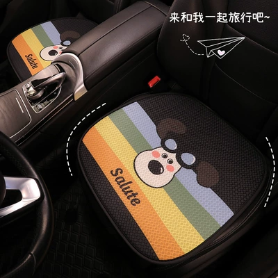 Thin Seat Cover Summer Ventilated – Seat cushion, seat cover - black-leader-dog-f002-square-mat-two-pieces