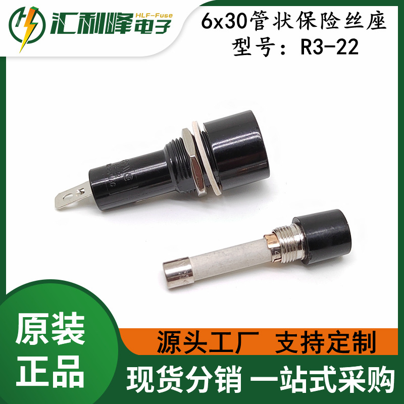 R3-22 电流保险丝座 6x30面板式安装保险丝座 10A/250V保险丝座