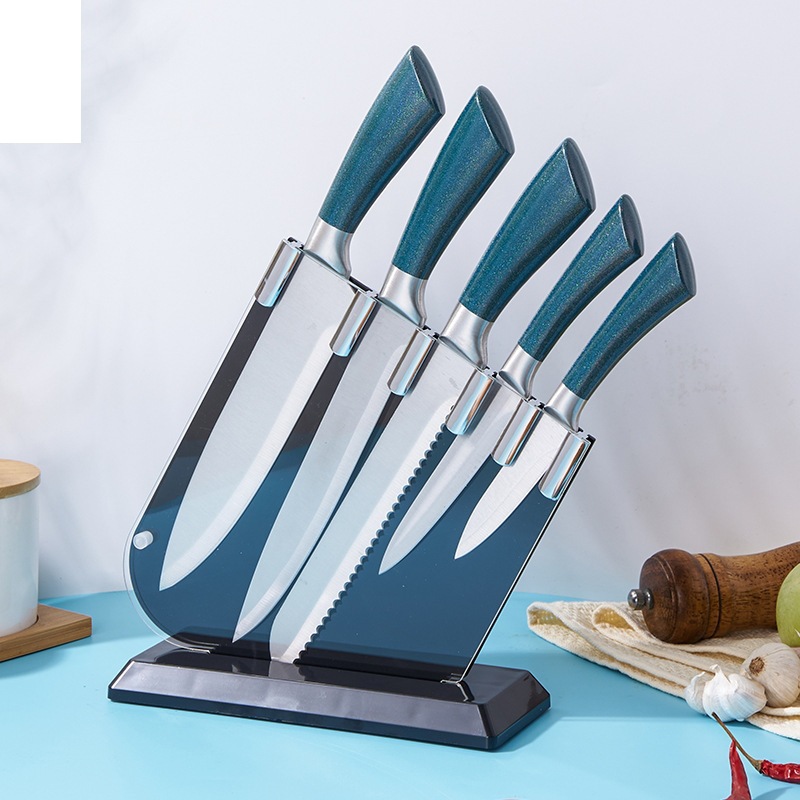 Cuchillo de comercio exterior de acero inoxidable mango hueco conjunto de seis piezas conjunto de combinación de cuchillo de regalo de cocina doméstica
