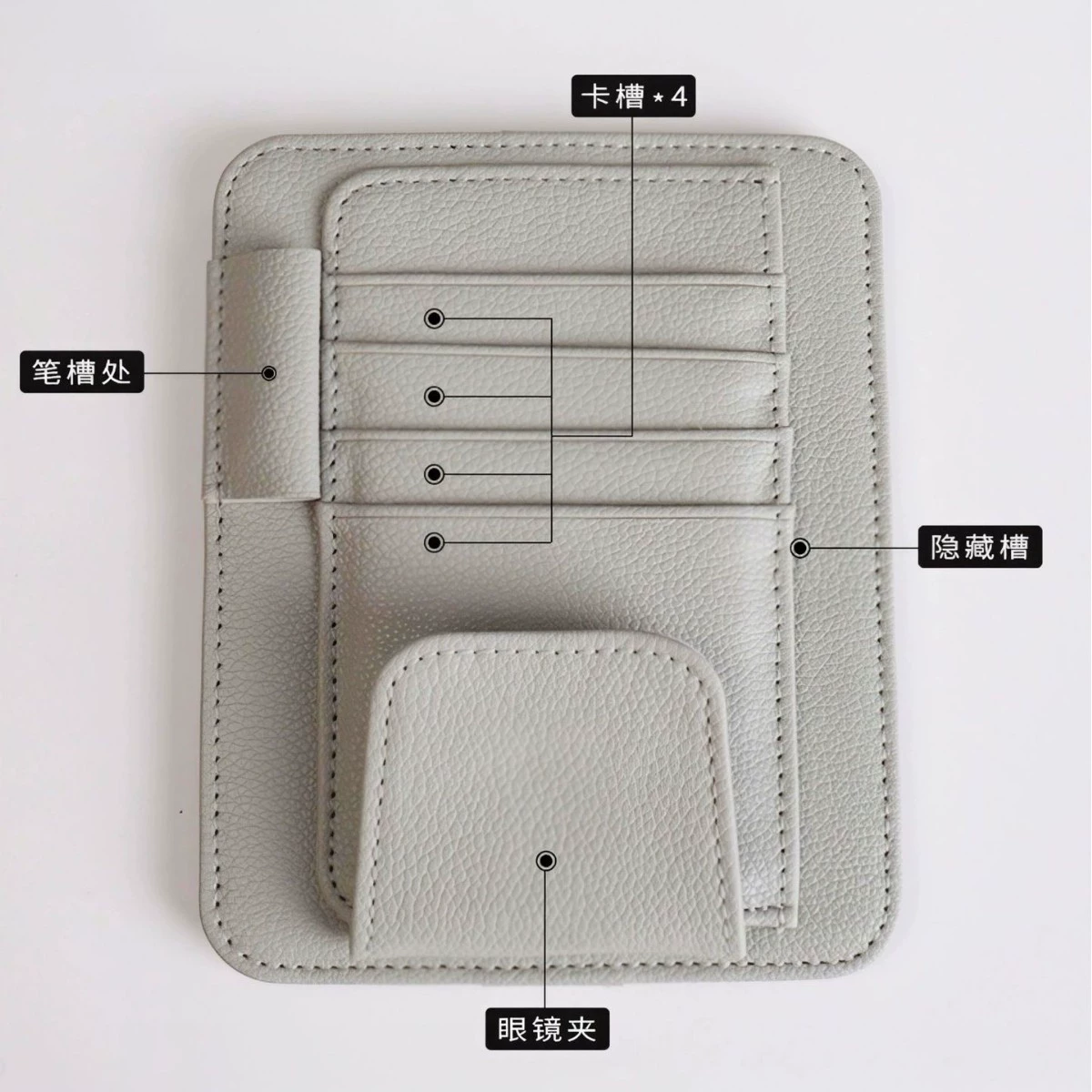 Polyurethane glasses for car, work universal storage system for business cards