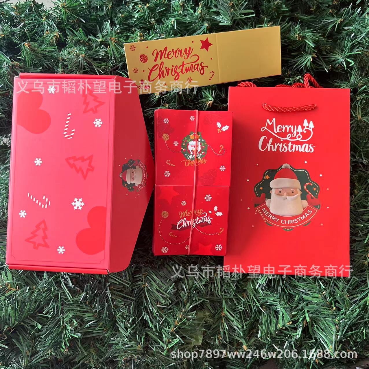 라이트 레드 메리 크리스마스, 바운스 박스 10개 + 선물 상자 + 선물 가방