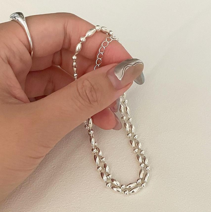 Women'S Gender Plating Design 925 Sterling Silver Plating Solid Color Necklace