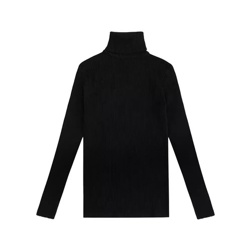 High-neck sweater for women, long-sleeve knitted base layer, 2025 fall/winter inner wear—slim-fit, solid-color pullover tight top