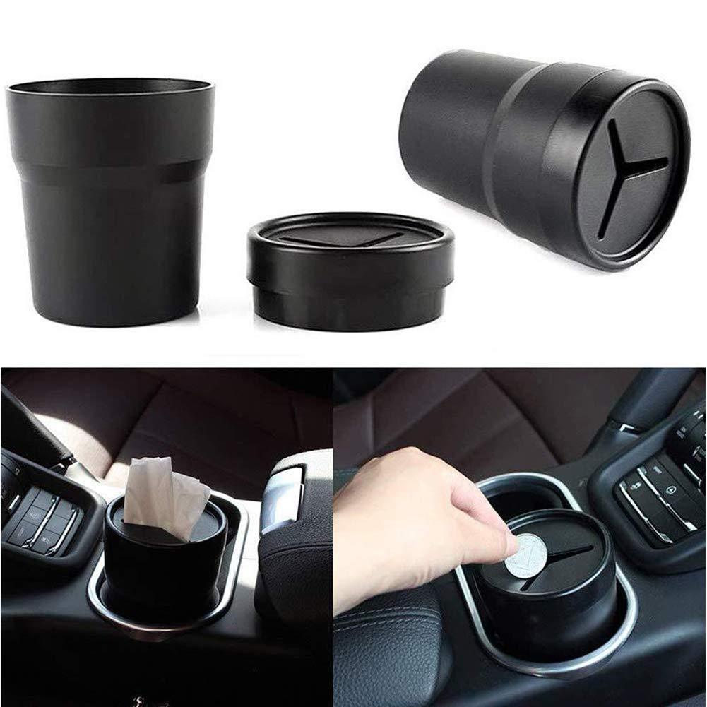 Multi-functional car mini dustbin with lid desktop storage ashtray storage box car cup holder trash can