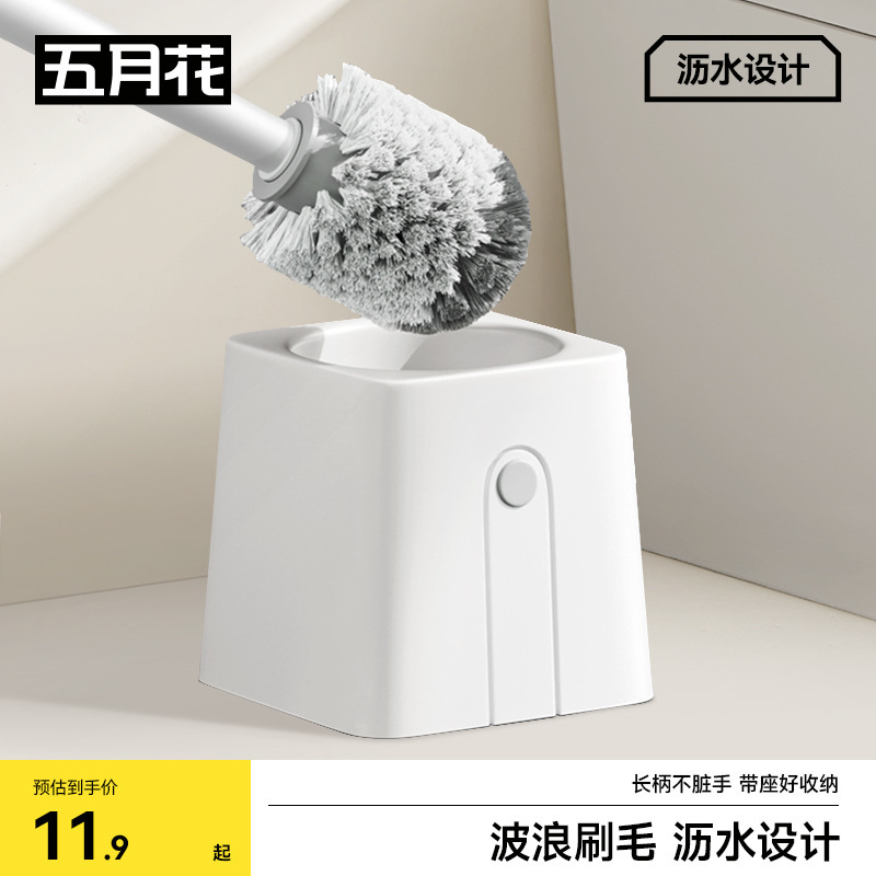 Mayflower Toilet Brush - No Dead Spots Toilet Cleaning Tool - Round Head, Long Handle, with Base Toilet Cleaning Brush Mayflower Toilet Brush - No Dead Spots Toilet Cleaning Tool - Round Head, Long Handle, with Base Toilet Cleaning Brush