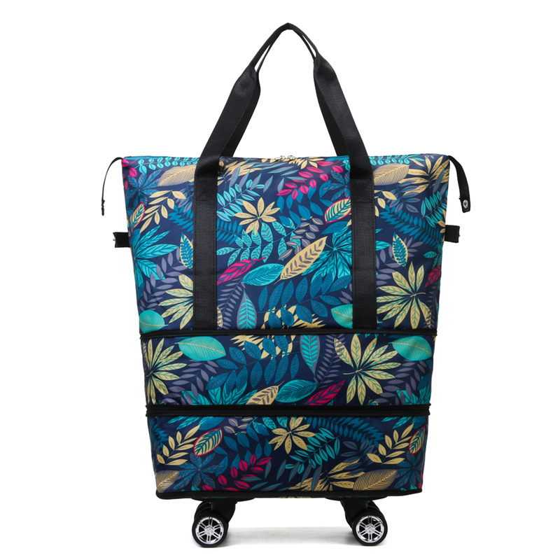 Bolsa de viaje de expansión de doble capa con rueda universal de separación en seco y húmedo de gran capacidad, bolsa de equipaje de mano, bolsa de deporte y fitness