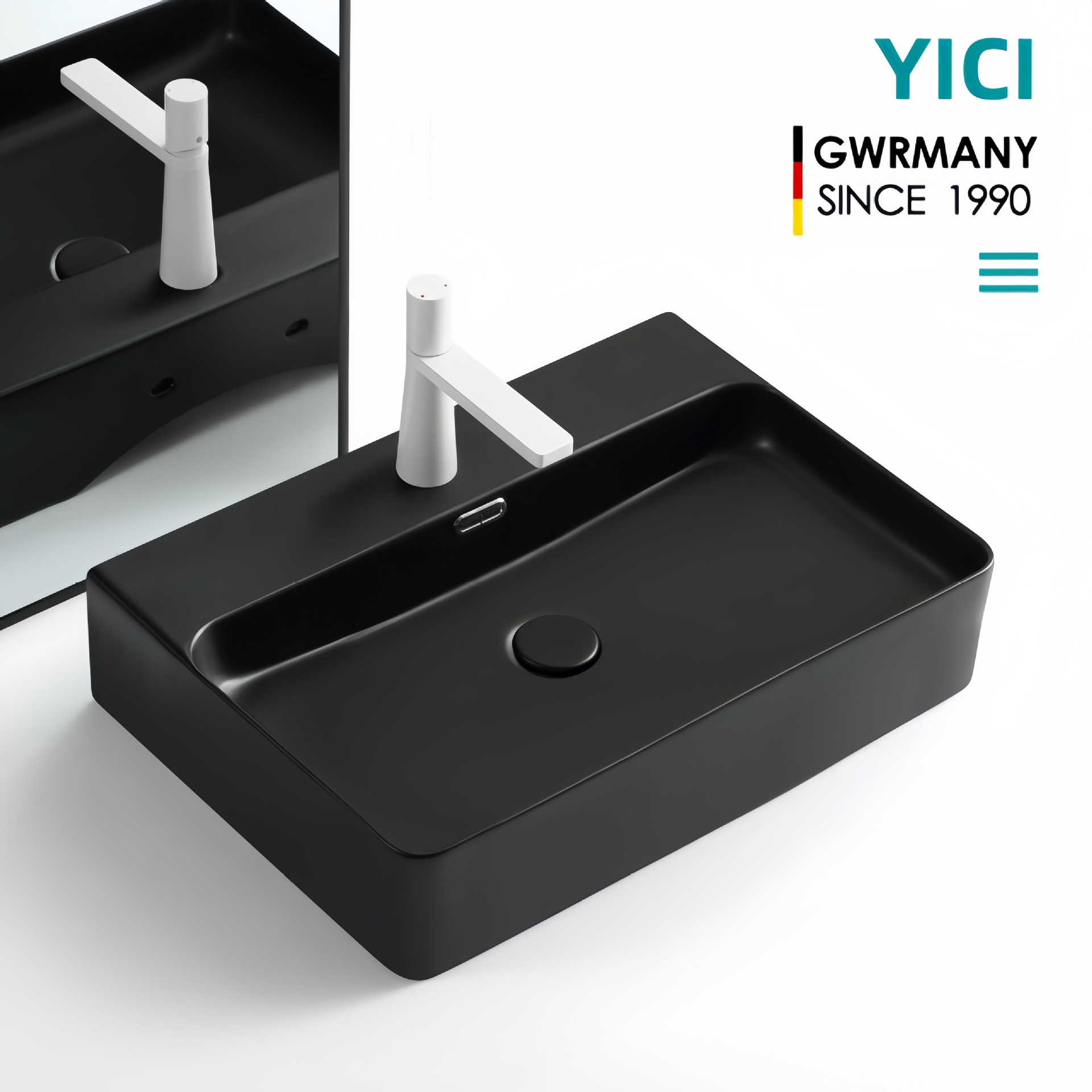 创意洗手台盆哑光黑色洗手盆卫生间陶瓷台上盆方形洗脸盆阳台水盆