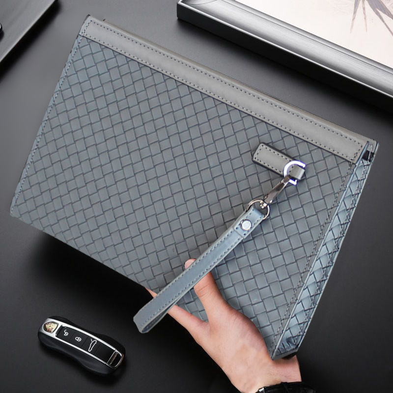 Clamp Bag Large Capacity Business Casual Clutch Bag Envelope Bag Men's 2025 Men's Clutch Bag Woven Pattern Handbag Men's