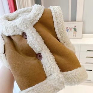 Ins Vintage Fashion Fur One Winter Vest Soft Trendy Small and Middle-aged Children's Lamb Fleece Thick Top Vest