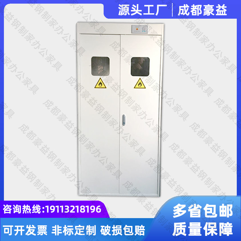 四川實驗室智能報警器全鋼氣瓶櫃化學品氣瓶櫃儲存櫃氫氣報警器