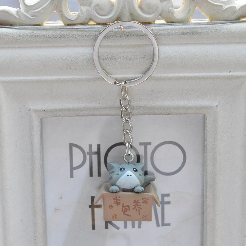 Estilo coreano ins lindo gato llavero creativo mini muñeca estudiante chica corazón buscando gato colgante femenino