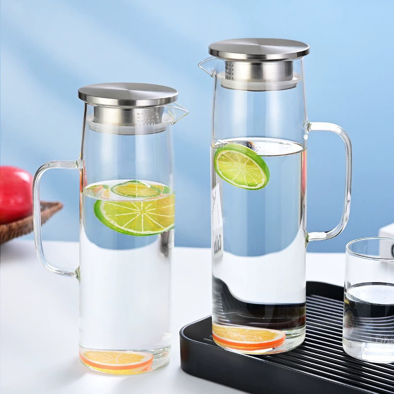 Glass capacious teapot stainless steel