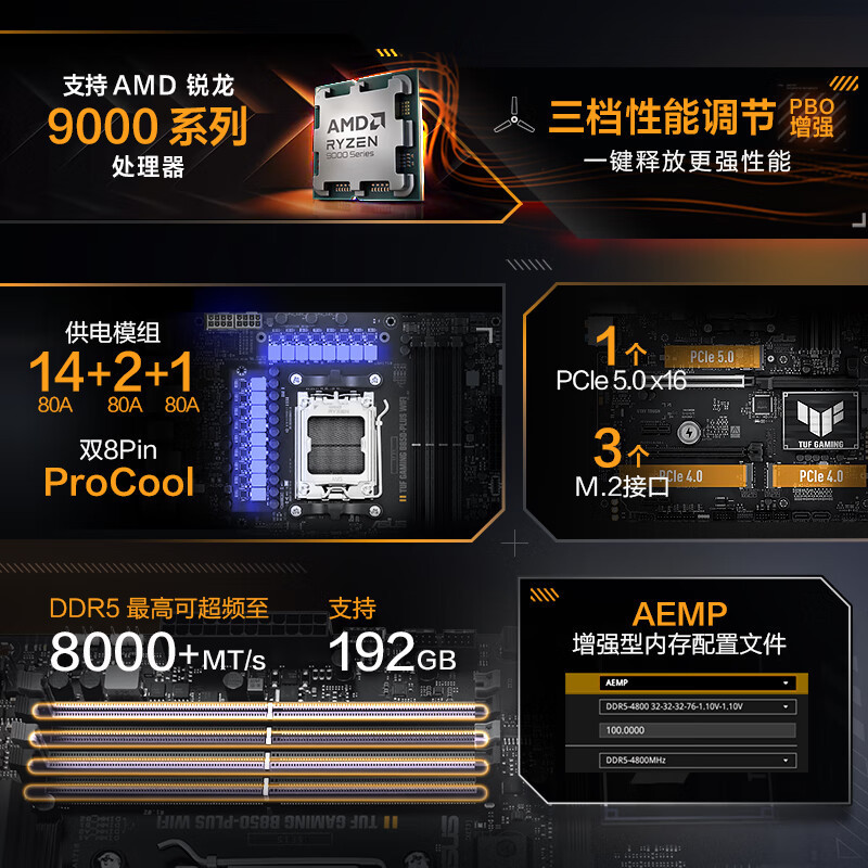 重炮AMI700900华硕适用手PLUSG台式机主板9XB0M9NGX85TUF四通道
