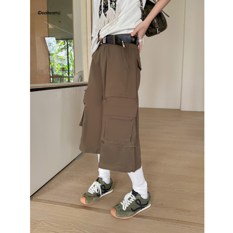 Inss2026 Summer Retro Casual Pants for Women, New Thirteen-Line Workwear Style, Women's Cropped Pants [Includes Belt] # 50392