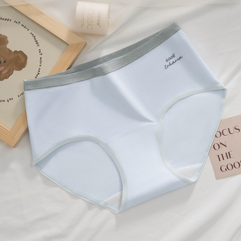 Bragas de color de contraste de algodón puro, entrepierna antibacteriana, entrepierna más larga, bolsa de gran tamaño, cadera, cintura media, sin costuras, nalgas, calzoncillos de verano para mujer image 12