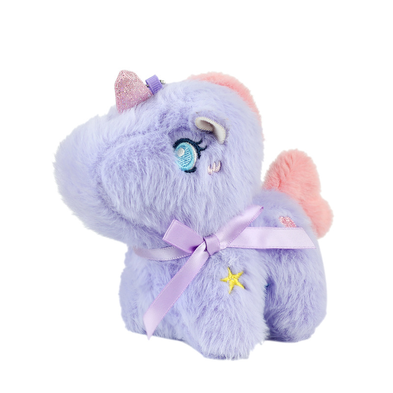 Lindo colgante de unicornio juguete de peluche bolso de muñeca colgante muñeca llavero máquina de agarre de boda muñeca pequeña