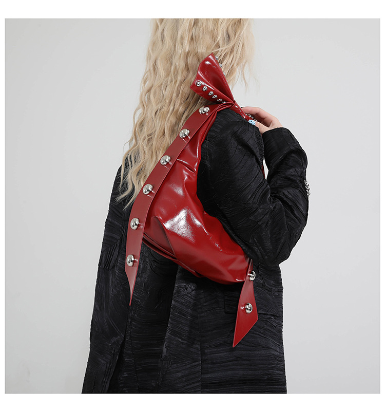 302g Weight Polyester Lining Material Zipper Closure Type Single Shoulder Strap Strap Type Shoulder Bag Bags Type Casual, Daily, Shopping Occasion Pu Leather Material Solid Color, Bow Knot Pattern All Seasons Season Women's Gender Streetwear Style Dumpling Shape Shape Women's Pu Leather Solid Color Bow Knot Streetwear Dumpling Shape Zipper Shoulder Bag 15