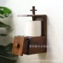 卫生间墙面壁挂式实木纸巾架