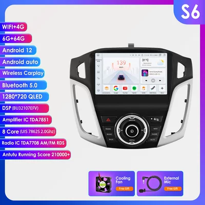 Camera System, DVD Navigation - 6-64g-wifi-4glte-edition-7862-carplay-eight-nuclear-9inch-suitable-for-11-17-ford-focus-3-mk-3