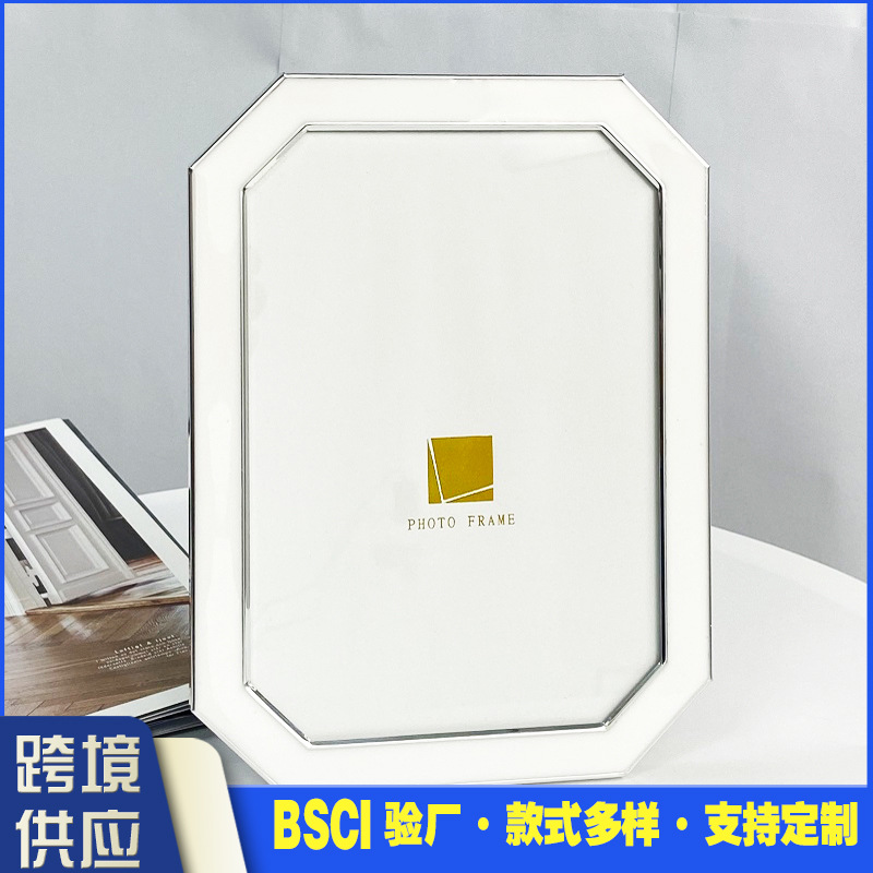 창조적 인 북유럽 사진 프레임 가벼운 고급 금속 3 차원 팔각형 기하학적 호텔 장식 사진 프레임 데스크탑 도매