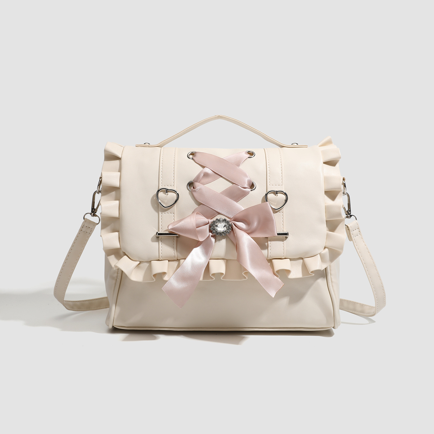 2025 New Summer Style Sweet Girl Bow Fresh Mint Green Lightweight Versatile Casual Commuting Large Capacity Tote Bag