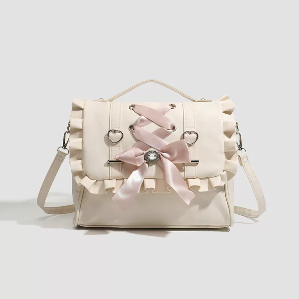 2025 New Summer Style Sweet Girl Bow Fresh Mint Green Lightweight Versatile Casual Commuting Large Capacity Tote Bag
