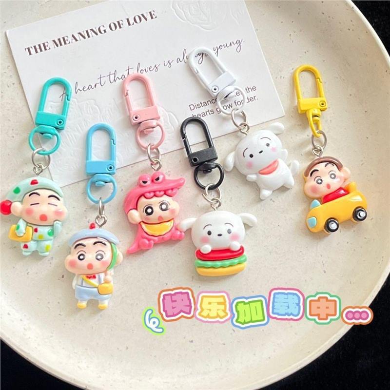 Color buckle K44 crayon small new high-value keychain schoolbag pendant small red book with cartoon cute girlfriends gift