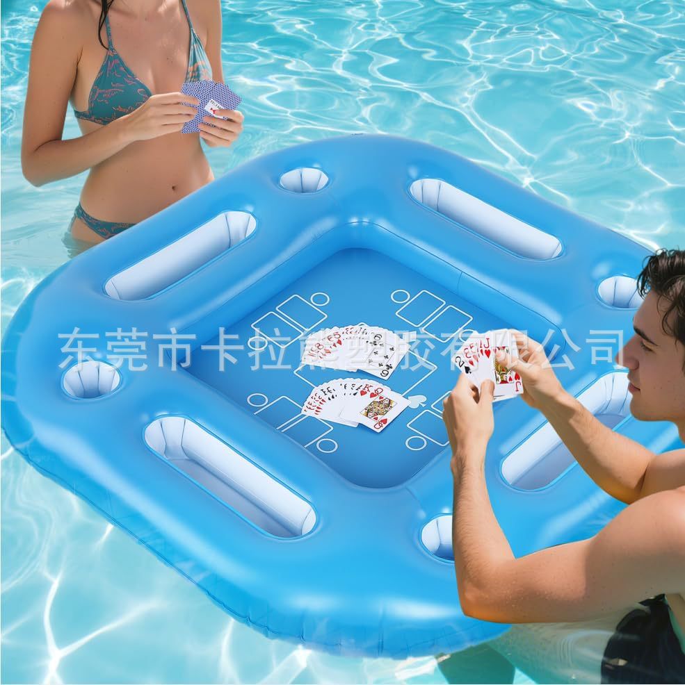 Hot Sale Water Inflatable Chess and Card Game Table Pvc Inflatable Tabletop Game Table Drink Ice Bar Tray