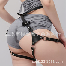 Sm厂家跨境热销性感皮革臀部腰带腿环束缚内裤成人情趣束身衣
