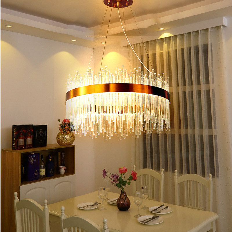 Modern glass ceiling lamp for living room stainless steel