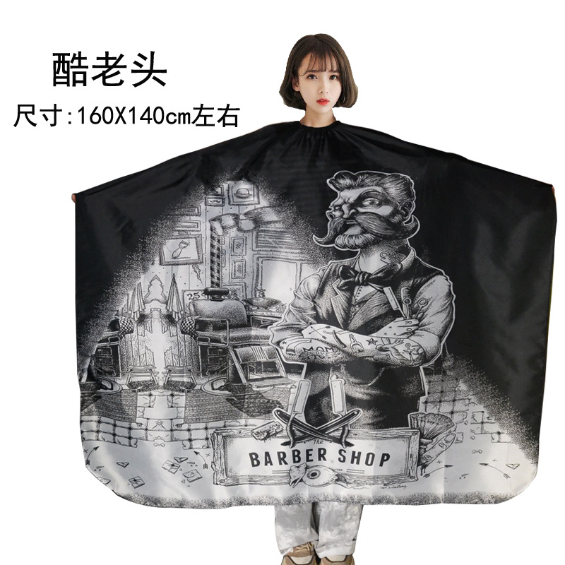 Tiktok Net rojo vintage cabeza de aceite profesional de peluquería y peluquería tela corte de pelo antiadherente más tamaño adulto peluquería babero