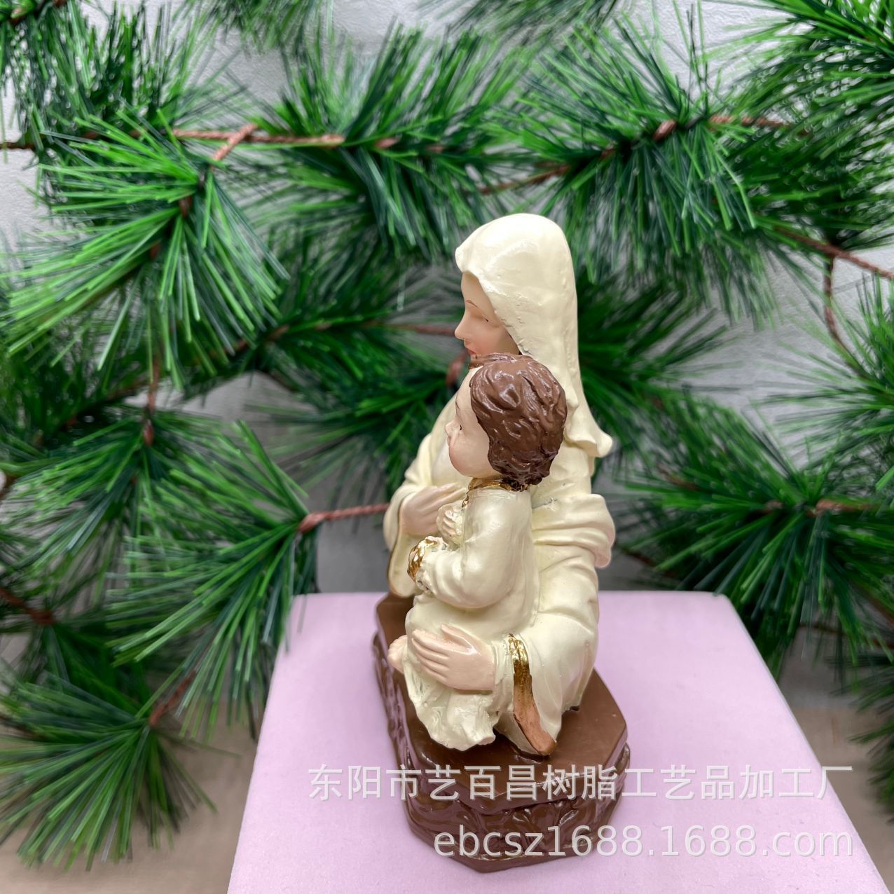 Exclusiva transfronteriza para modelos explosivos, estatua de madre e hijo de la familia santa, decoración de la iglesia, artesanías creativas de resina, decoración del hogar