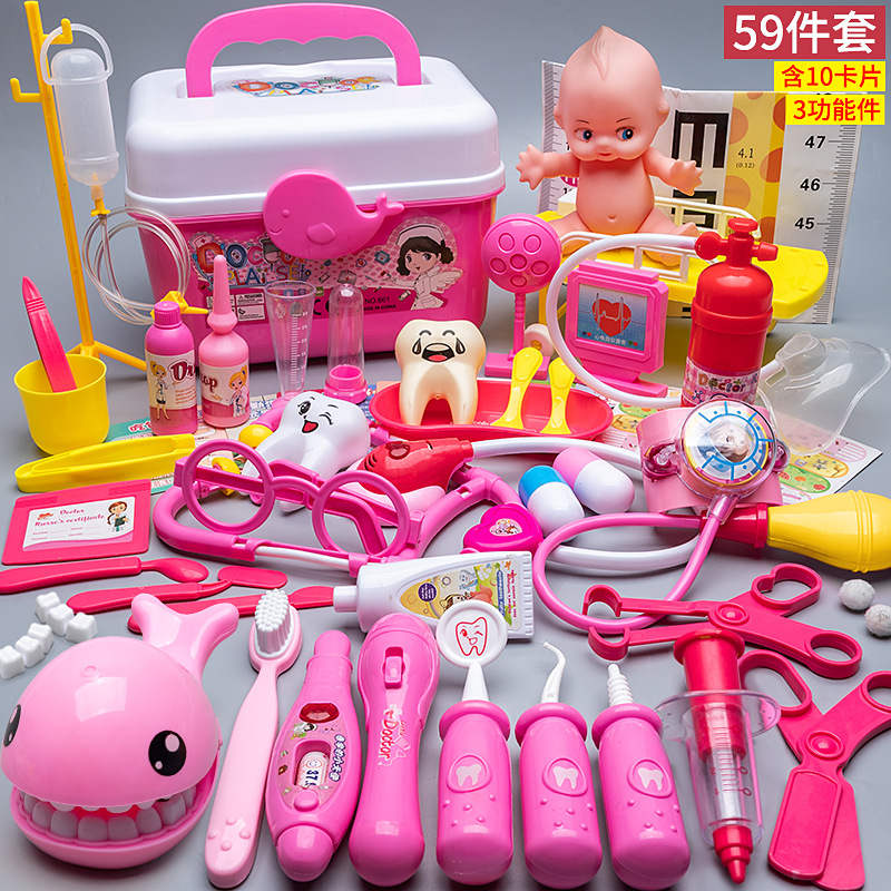 Médico DE LOS NIÑOS juguete traje chica simulación enfermera estetoscopio inyección jugar casa médica caja herramientas