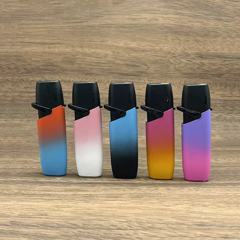 网红新款创意渐变喷漆广告金属铁壳定 制摇臂充气直冲防风打火机