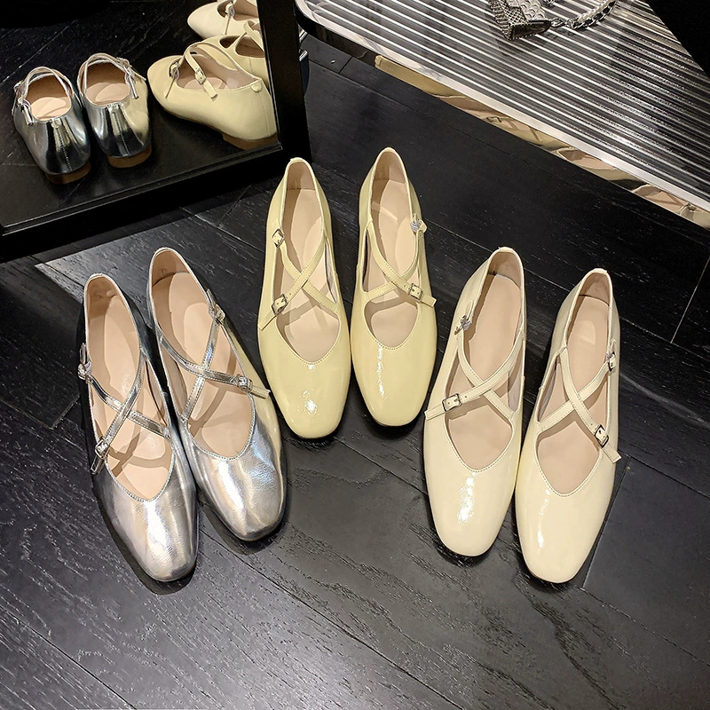 Туфли Мэри Джейн, Новинка лета, Новинка лета, однослойная обувь из мягкой кожи с круглым носком в стиле ретро с круглым носком, женская обувь из воловьей кожи