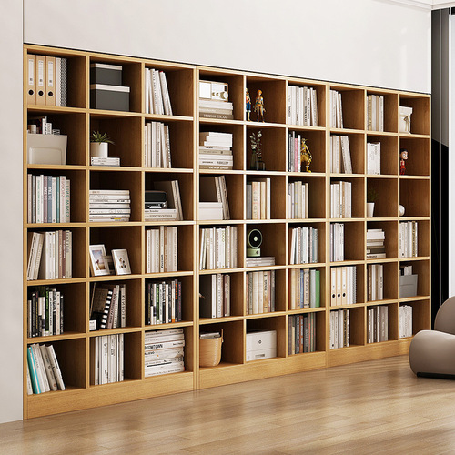 Bookshelf floor-to-ceiling living room storage rack wall-mounted home grid storage cabinet storage rack study library bookcase