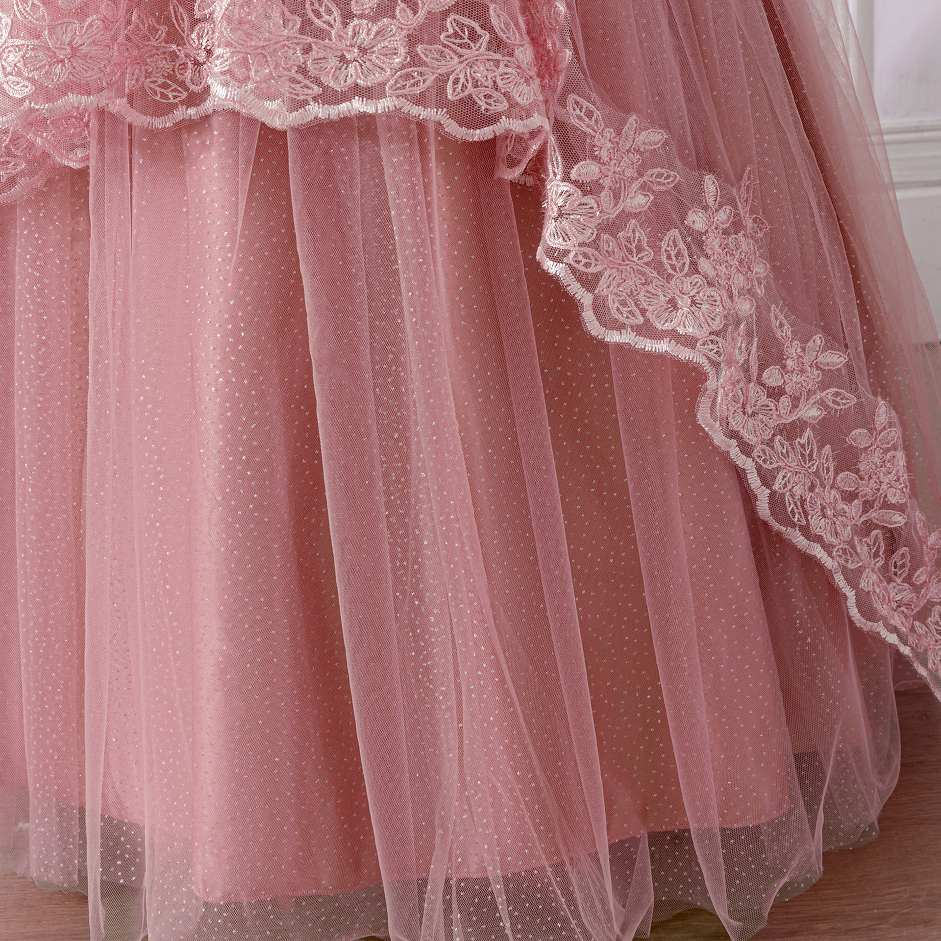 Nuevo vestido de princesa para niños grandes, falda de encaje, vestido de noche para niñas, vestido de niño bordado con cuentas, vestido de fiesta de cumpleaños