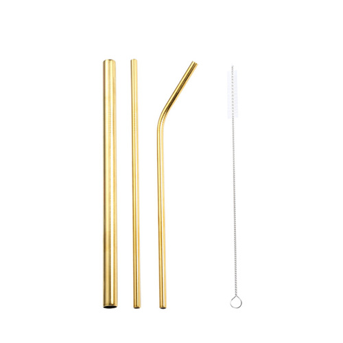 304 stainless steel colorful straw set cocktail metal drinking straw pearl milk tea straw can be customized with logo