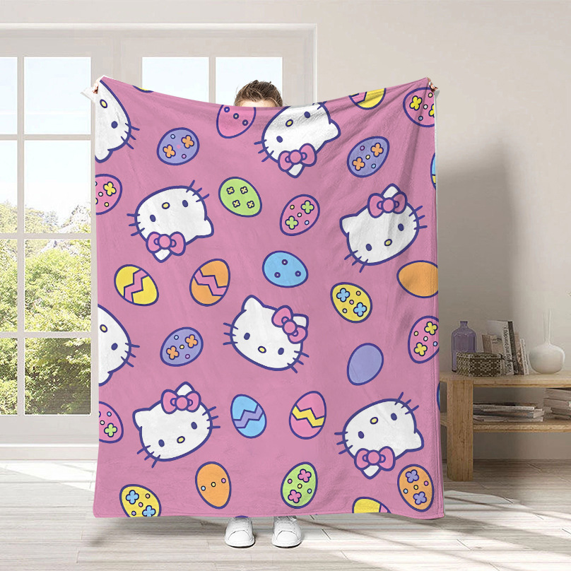 Monopolio transfronterizo de dibujos animados Sanrio mantas para niños lindas Hellokitty flange mantas de peluche cuatro estaciones mantas de peluche