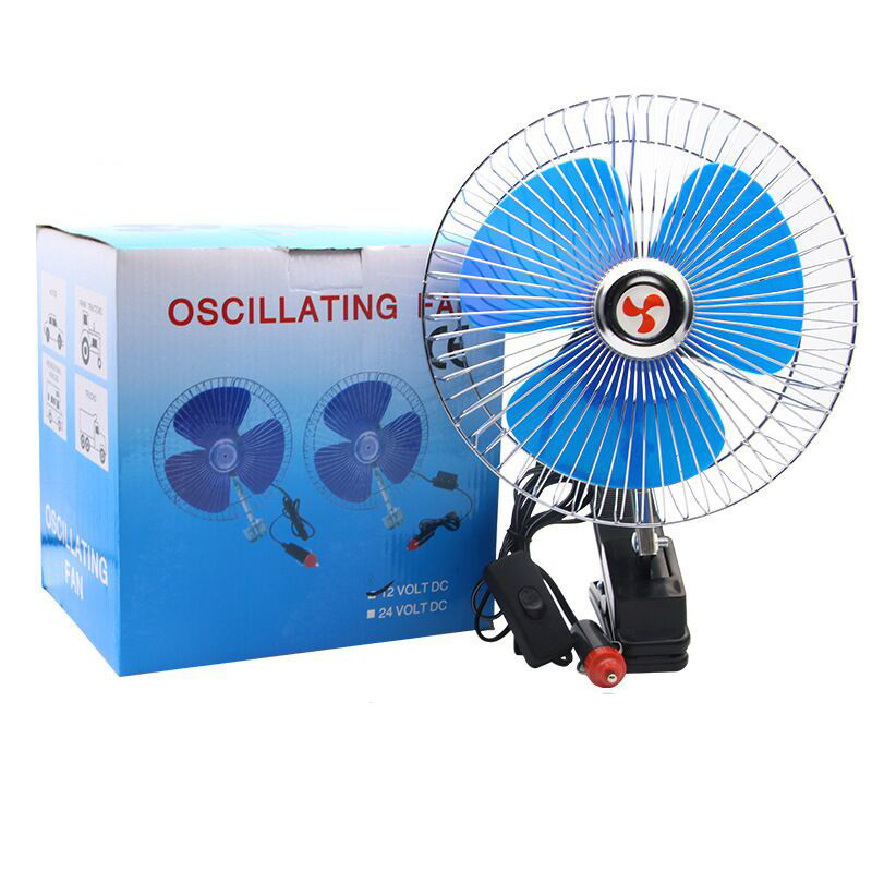 Ventilador de coche 12V ventilador eléctrico 24V ventilador de coche con clip sacudiendo la cabeza del coche pequeño ventilador eléctrico