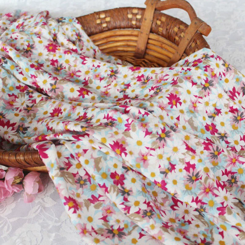 Шифон шелковая ткань, летний пижама, домашняя одежда, floral print