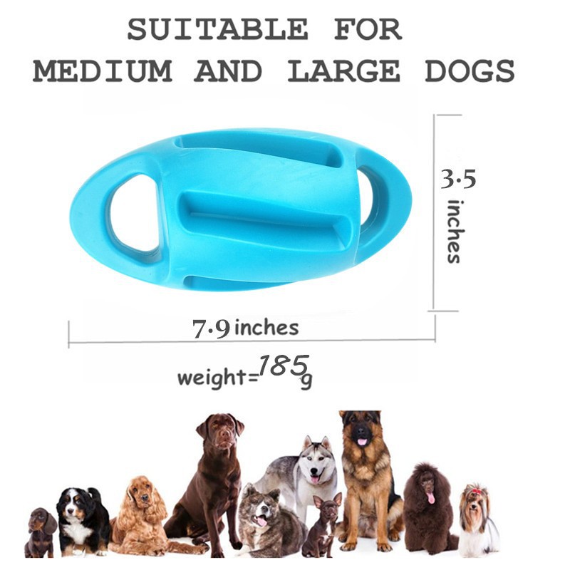 Venta caliente nuevo perro juguete sonido mordedura-resistente flotante de agua de moldeo por soplado anillo de goma de rugby interactivo fábrica de entrenamiento de perros al por mayor