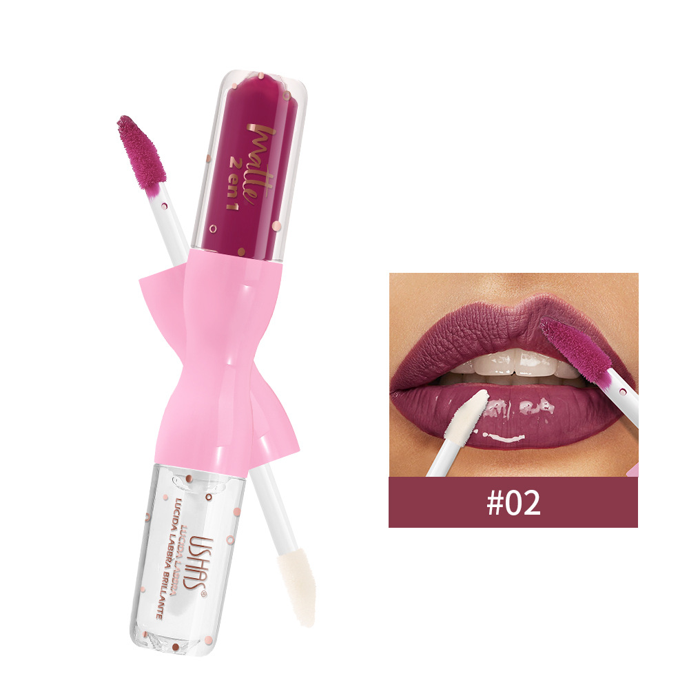 USHAS Cosméticos transfronterizos 12 colores lipstick mate lipstick esmalte fácil de colorear sin taza de lipstick al por mayor