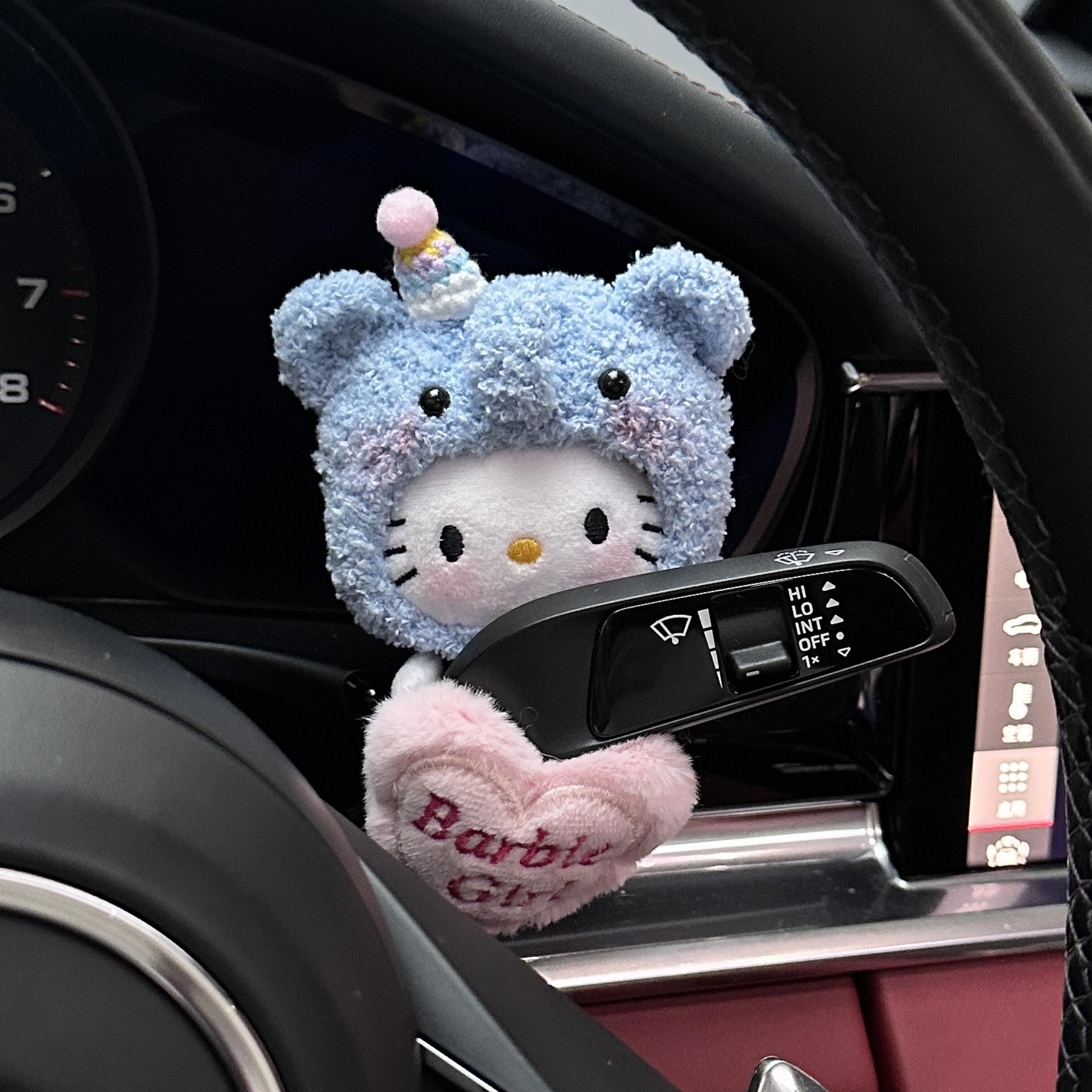 Elefante Kitty coche guarnición muñeca guarnición muñeca guarnición luces de dirección regalo de coche nuevo para amigos