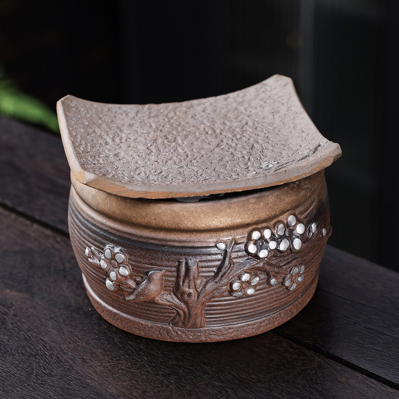 Cedar Aromatherapy Ornament, Handmade Sage Ceramic Vessel, Fireplace Heating Candle, Japanese-Style Base for Home Use Cedar Aromatherapy Ornament, Handmade Sage Ceramic Vessel, Fireplace Heating Candle, Japanese-Style Base for Home Use