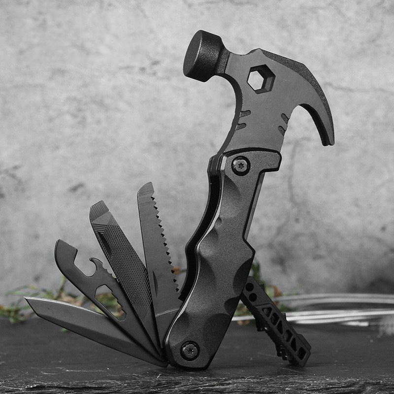 亚马逊户外露营多功能破窗救生工具锤多功能羊角锤子组合工具批发