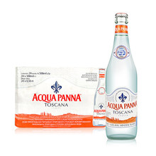AcquaPanna/普娜 普钠意大利天然矿泉水500ml*24瓶整箱 玻璃瓶装